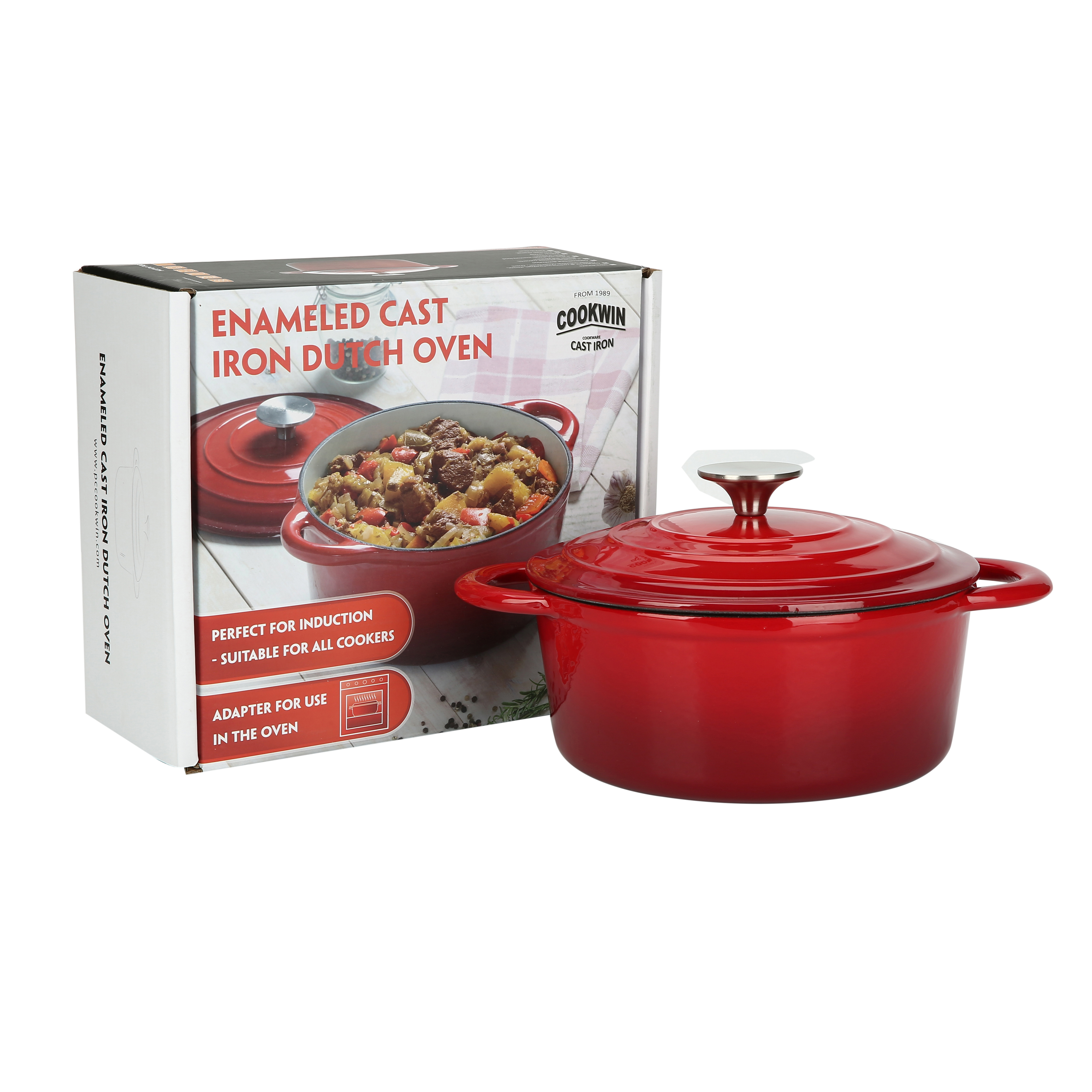 Cookwin Enameled Cast Iron Soup Pot, 28 cm Diameter0