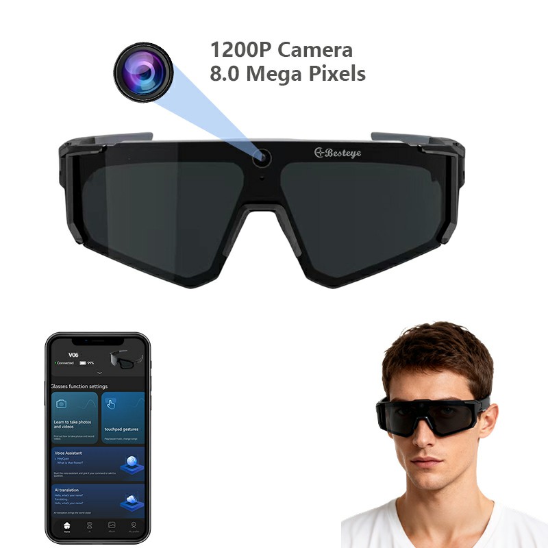 New Cycling Outdoor Sunglasses with Camera for Sports Hiking Climbing UV-Protective AI Smart Glasses