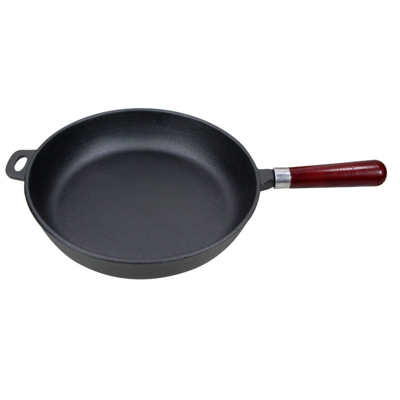Cookwin cast iron frypan skillet with wooden handle