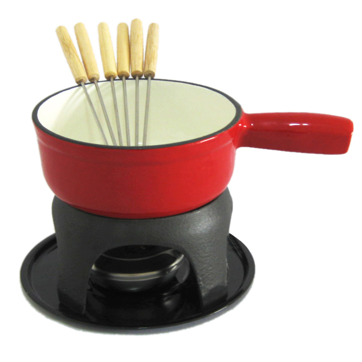 Cookwin cast iron fondue set, cast iron fondue pot 17cm