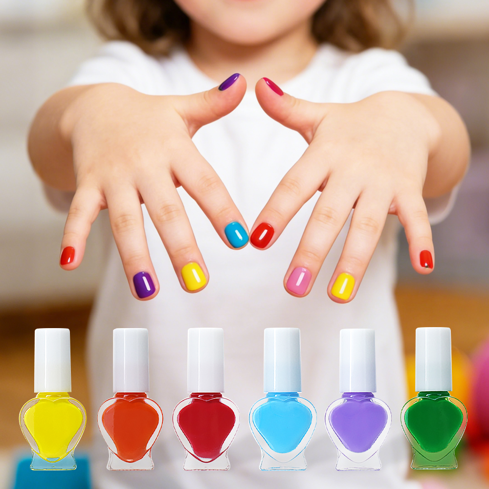 12 colors peel-off kids nail polish