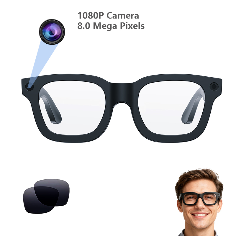 4 adjustable AI smart glasses 8-megapixel HD camera color-changing translation smart sunglasses