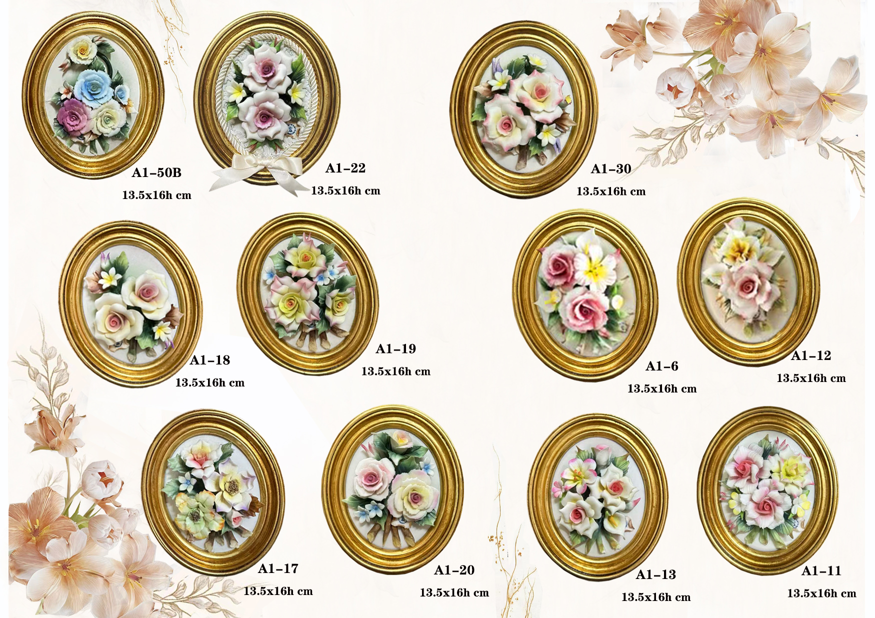 Ceramic flower frame ,home decoration