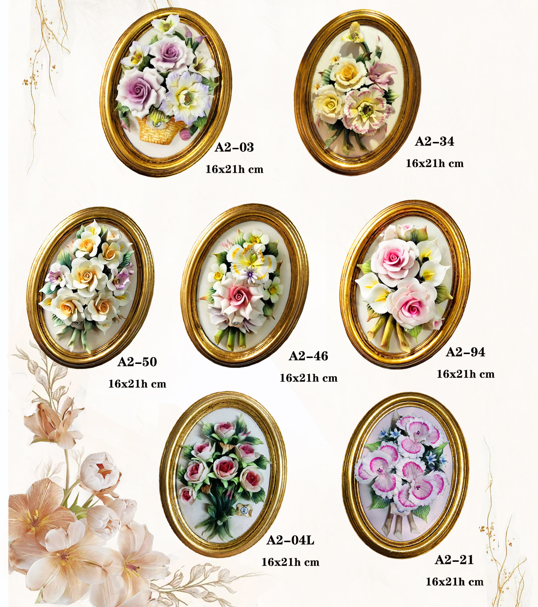 Ceramic flower frame ,home decoration