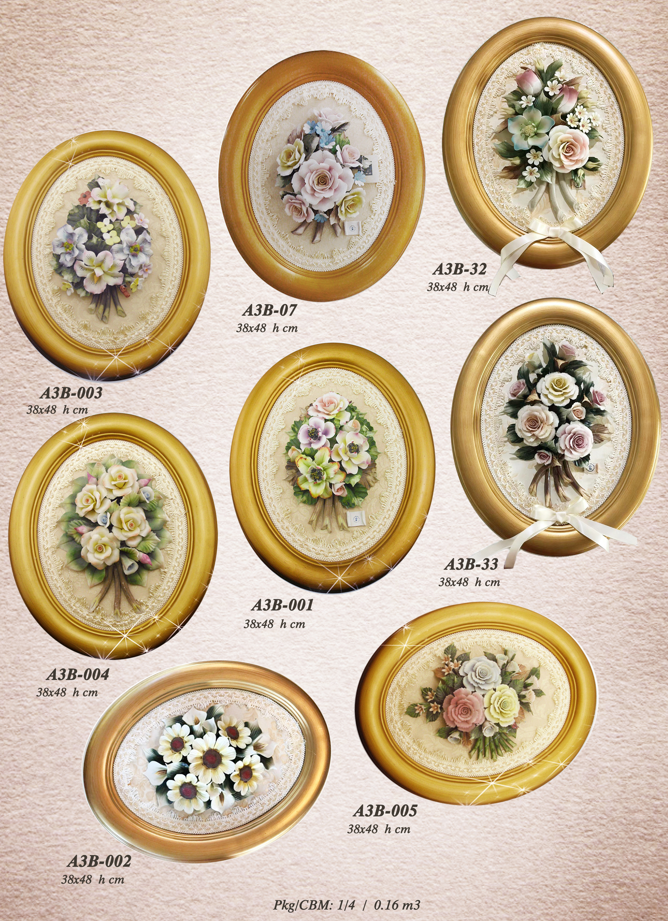 Ceramic flower frame ,home decoration