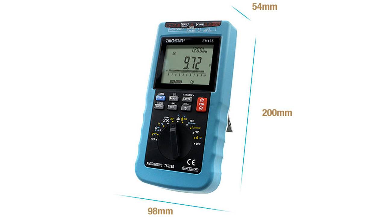 ALL-SUN High performance, automatic range EM135 digital automotive multimeter automotive industry