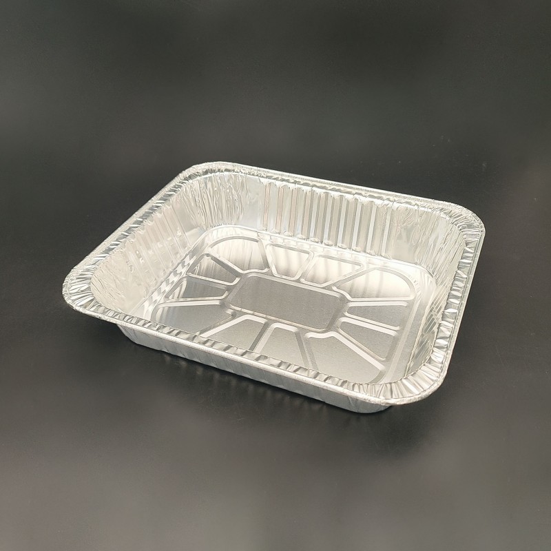 Disposable Aluminum Foil Food Container with Lid Rolled Edge Leak Proof Takeaway Meal Box Oven Safe Eco Friendly Wholesale