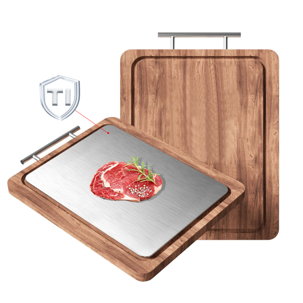 Hip-home Pure Titanium Wood Double Sided Chopping Block Custom Titanium Cutting Board for Vegetables