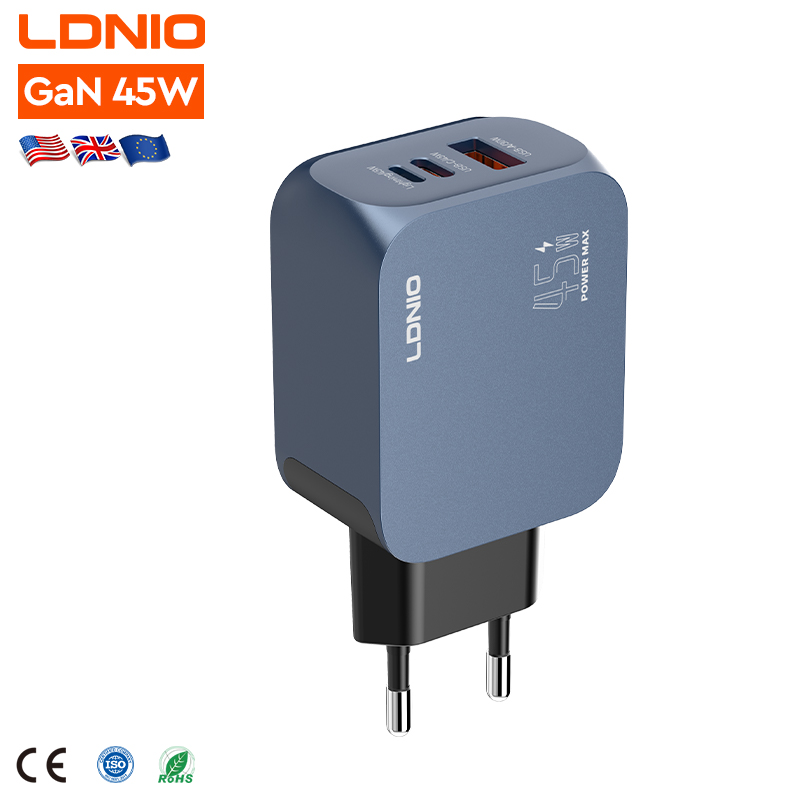 LDNIO Q6 45W GaN Multi-Plug PD/QC3.0 Super Fast Charger Adapter For Phones and Laptops