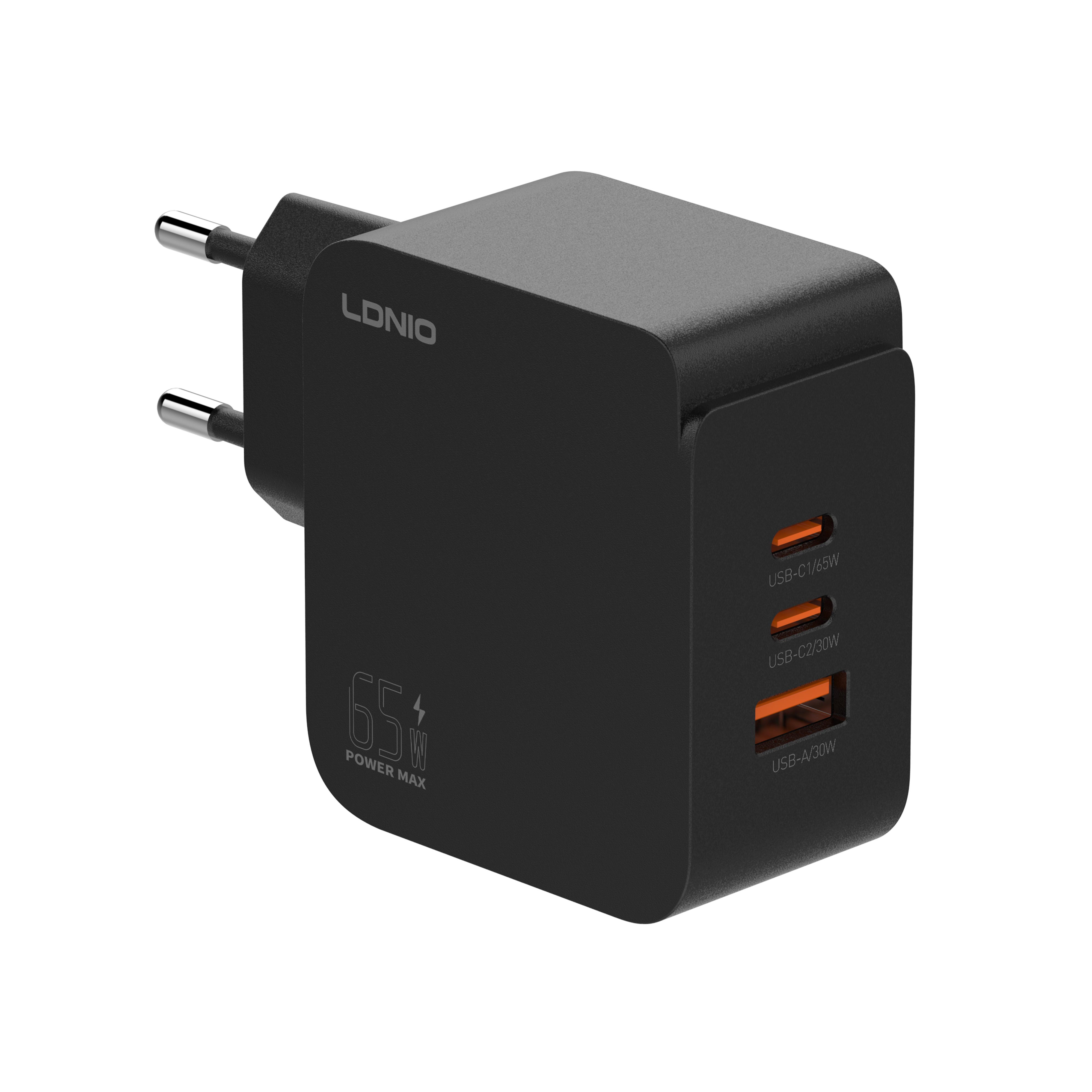 LDNIO Q4 65W GAN Material PD QC3.0 USB-C USB-A Desktop Charger for Phones and Laptops