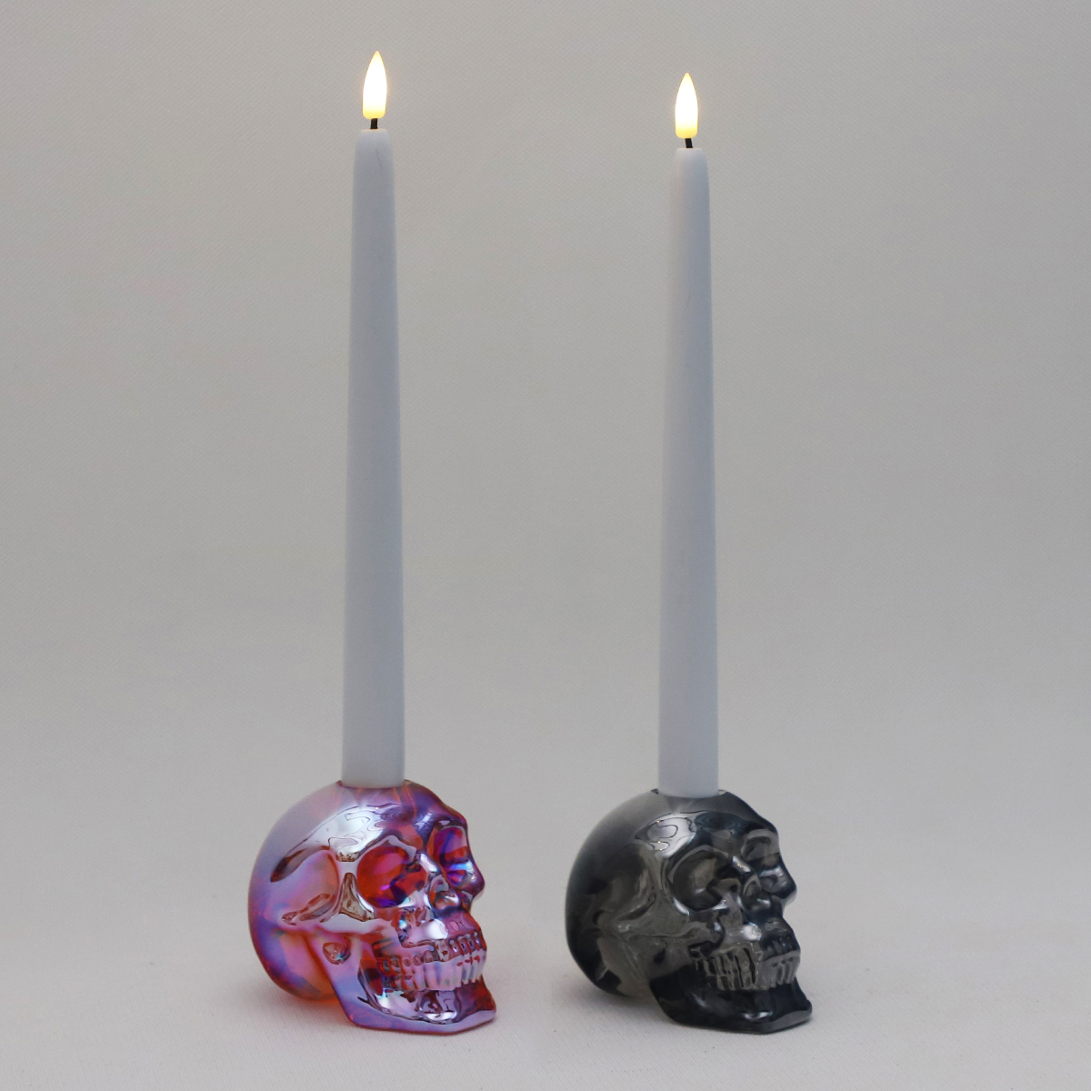 Skull Glass Candle Holder | Halloween Decor | Custom Gift