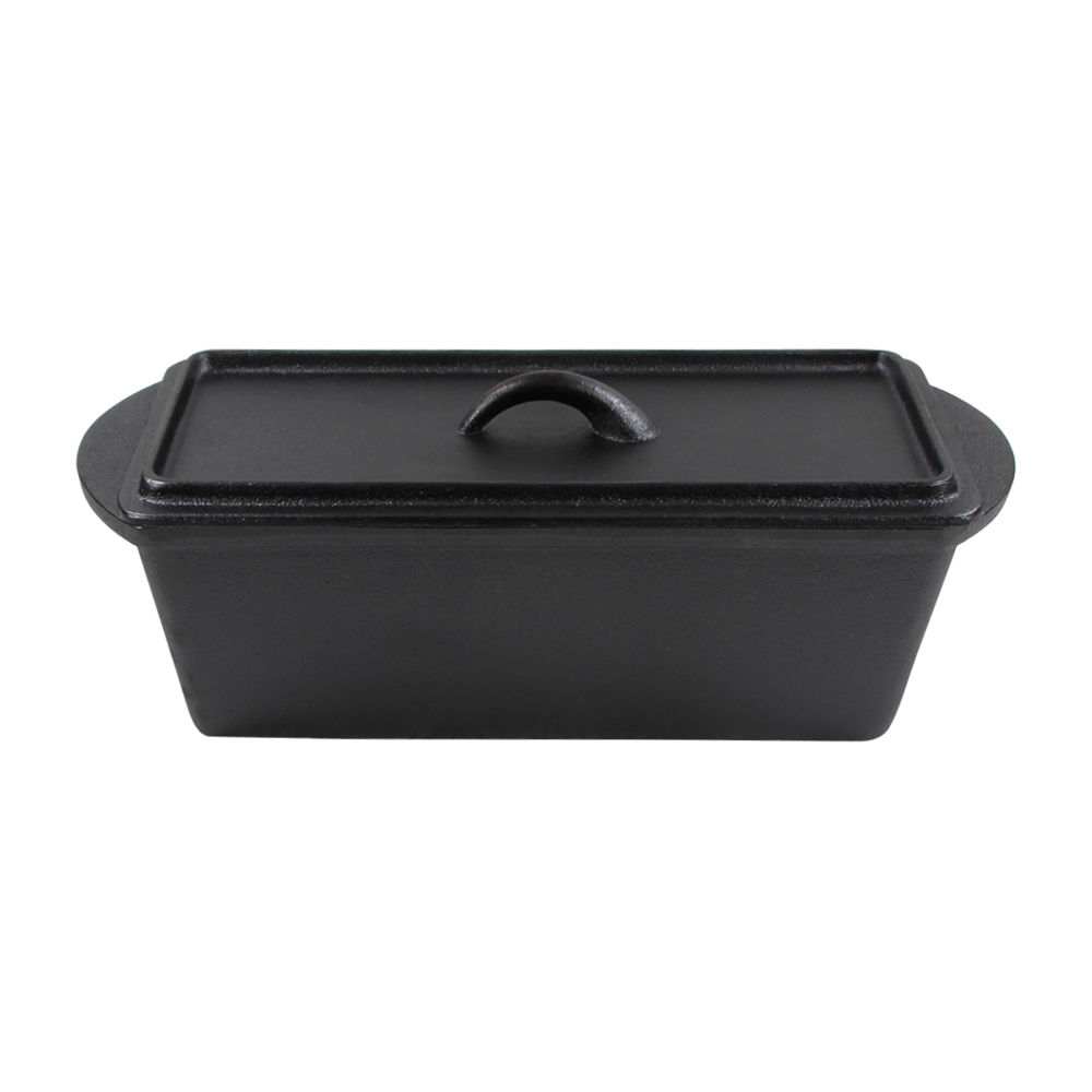 Preseasoned rectangular Bread oven cast iron bread baking dish rectangular bread pot