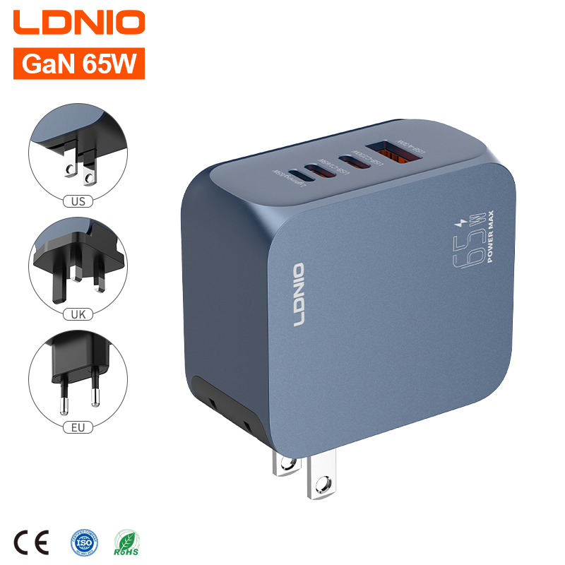 LDNIO Q7 65W GaN Multi-Plug PD/QC3.0 Super Fast Charger Adapter For Phones and Laptops