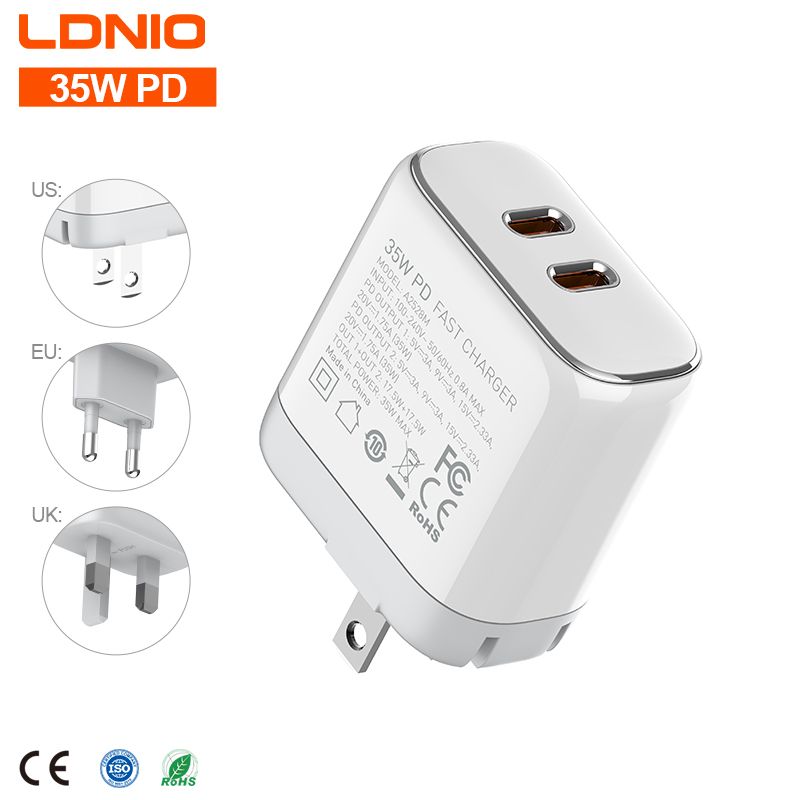 LDNIO A2328M 35W MFi PD Fast Charger USB-C P Fast Charging for Phone Charger Portable Phone Charger