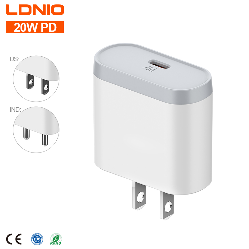 LDNIO Q111 Wholesale Original USB Type C Adapter PD 20W Fast Charging Wall Charger Power Charger