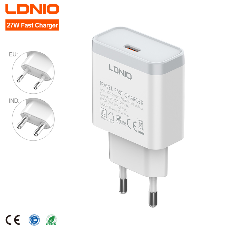 LDNIO Q122 Wholesale Original USB Type C Adapter PD 27W Fast Charging Wall Charger Power Charger