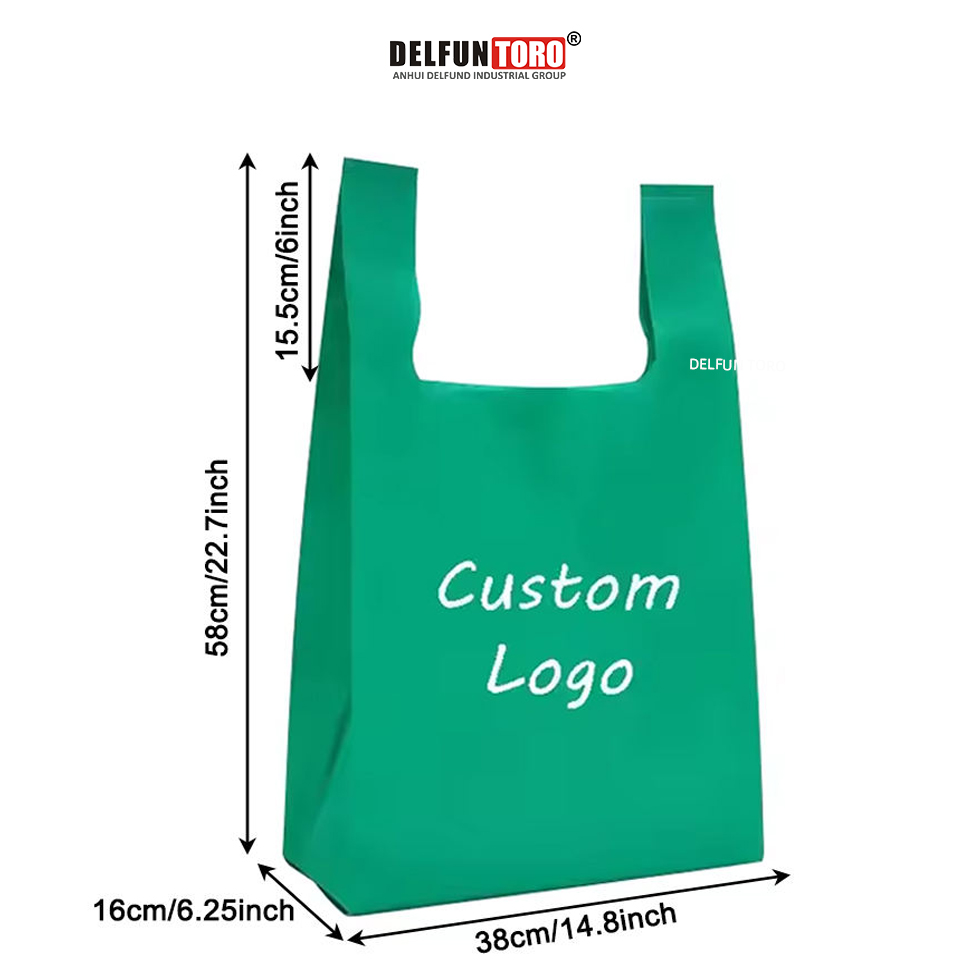 Eco friendly tote bags waterproof pp woven shopping bag recyclable non woven grocery tote bag