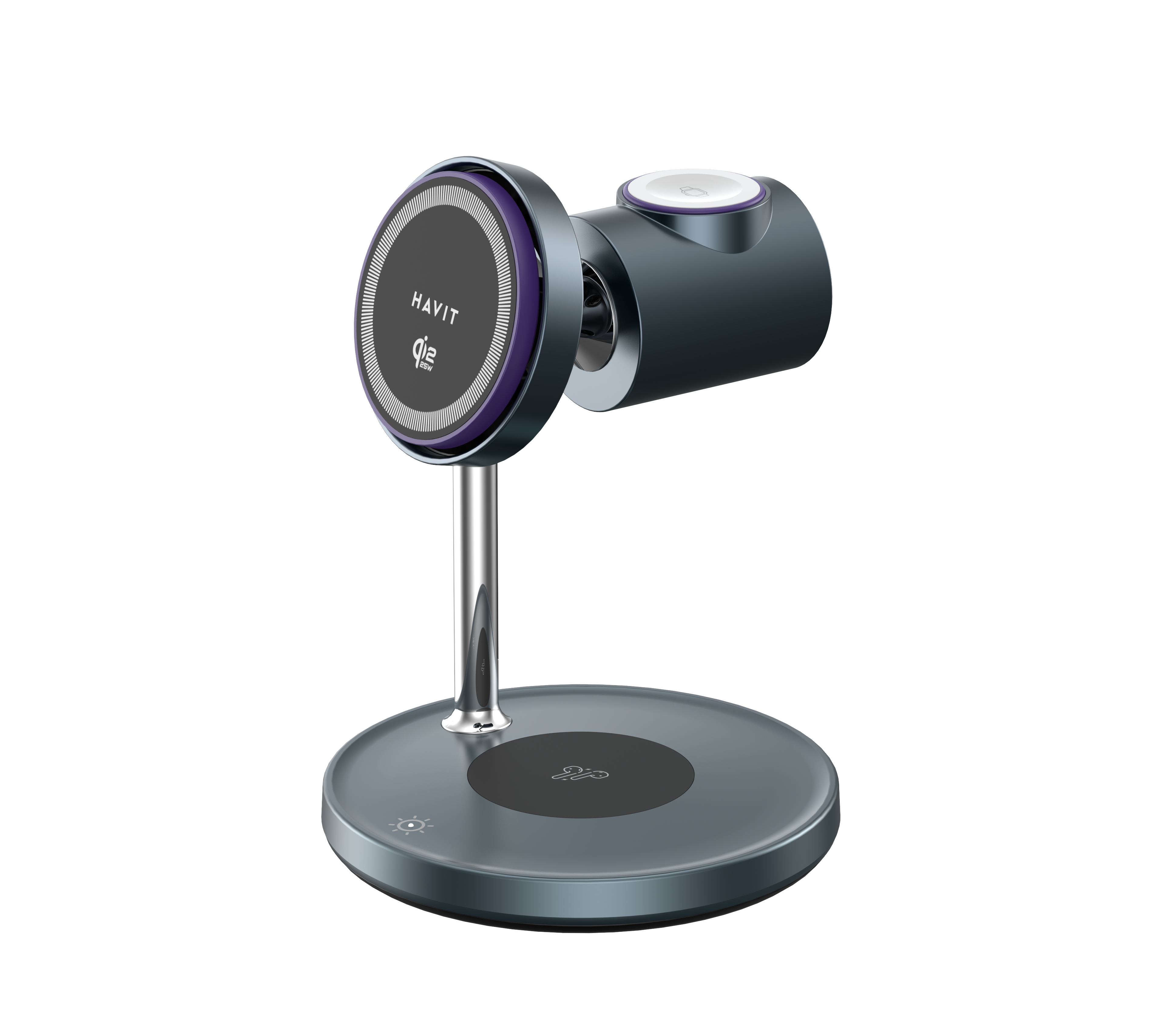 HAVIT W3120 Qi2.2 3-in-1 Wireless Charger with Cooling Fan Fast Charging Cooler and Safer