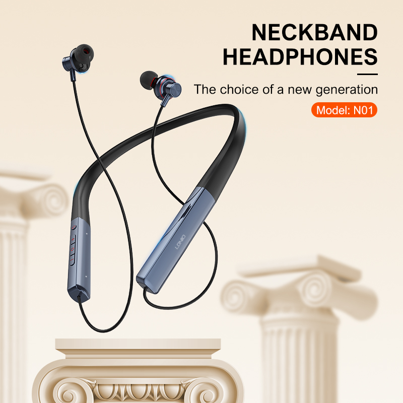LDNIO N01 Wired Metal Headphones Bass Stereo Noise Cancelation Neckband Headphones