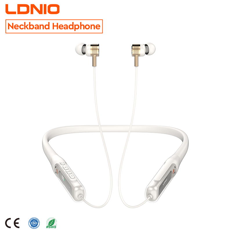 LDNIO N03 Wired Metal Headphones Bass Stereo Noise Cancelation Neckband Headphones