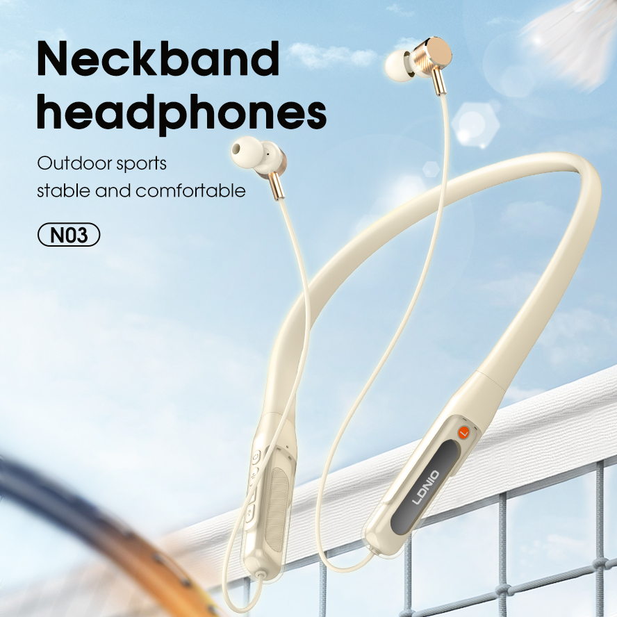 LDNIO N03 Wired Metal Headphones Bass Stereo Noise Cancelation Neckband Headphones