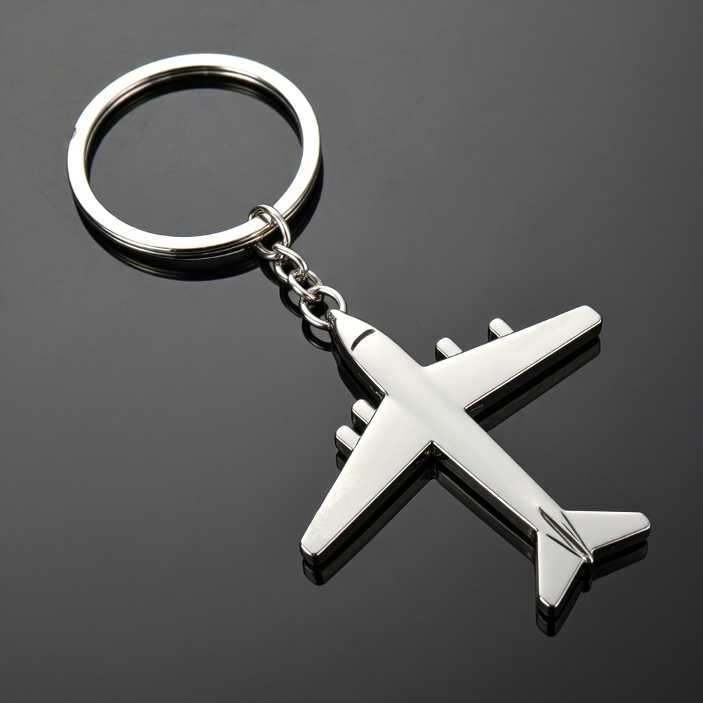 Custom Alloy 3D Airplane Keychains