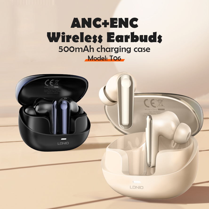 LDNIO T06 TWS Earbuds Wireless 5.3 Earphone Noise Cancelling Stereo Sound Music In-ear Earphone