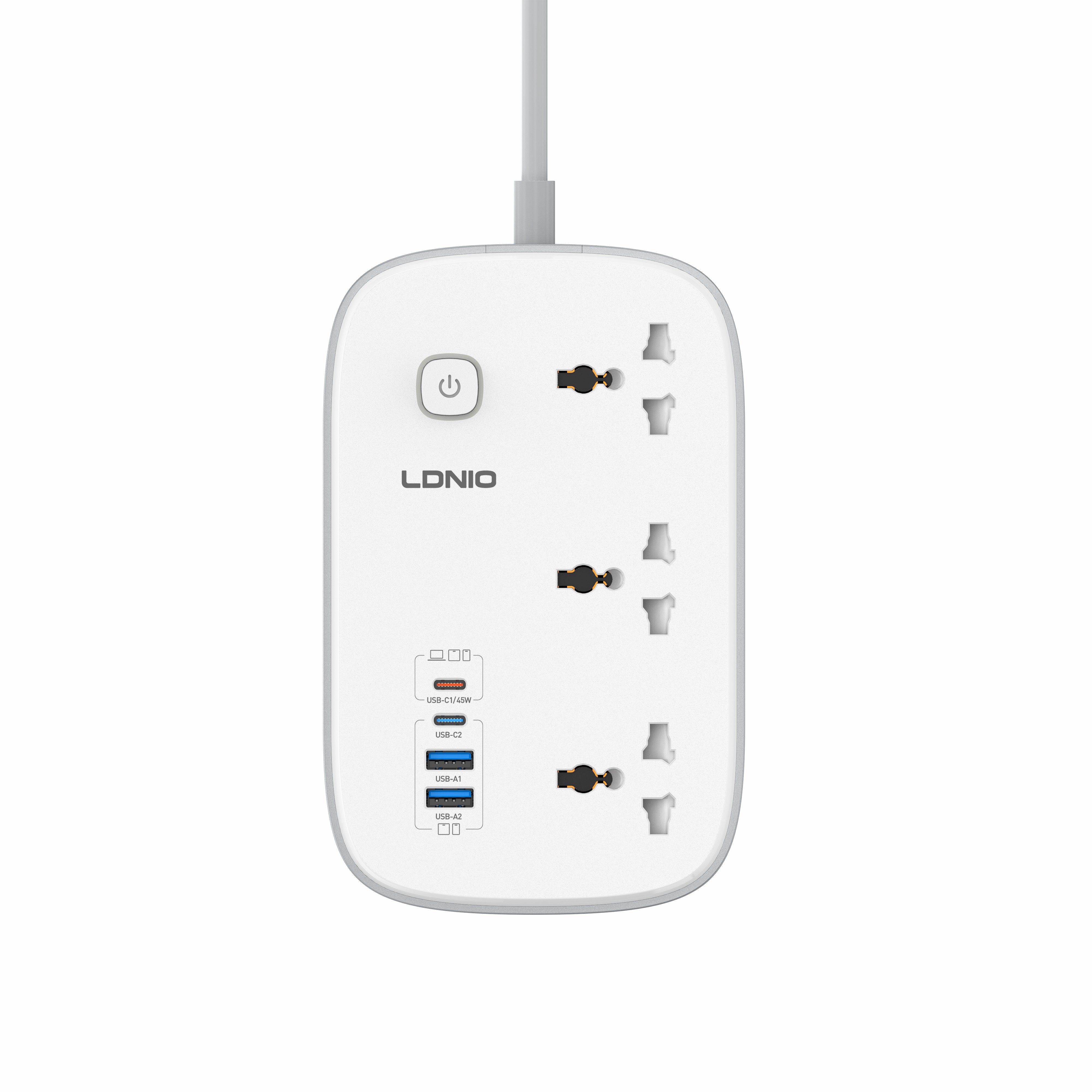 LDNIO SC6 Power Strip With 3-way Socket 3 USB+ 3 USB-C Port Socket Power Socket With Extension Cord