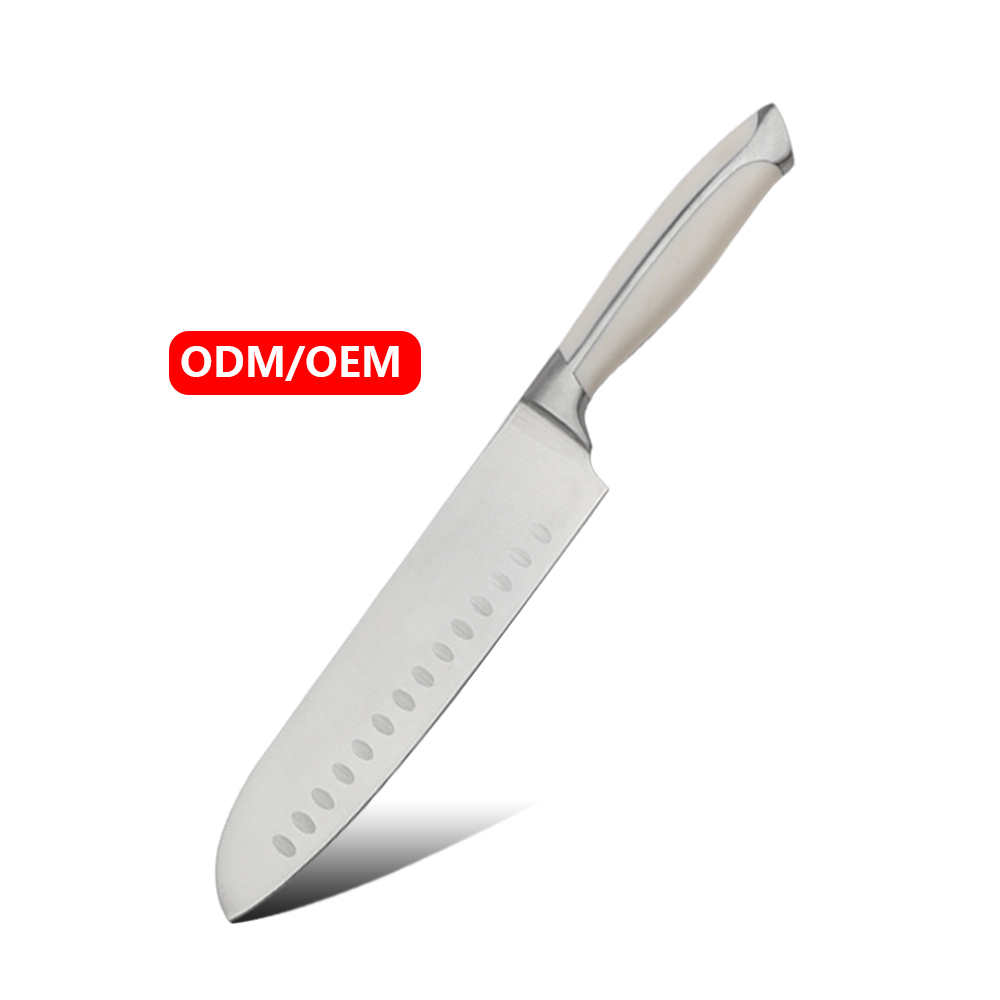 Hip-home Wholesale Japanese Knife Cuchillos 7inch White Santoku Knife for Kitchen