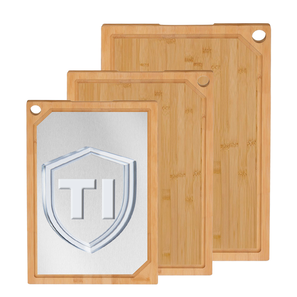 Hip-home Wholesale Double Side Titanium Cutting Board Custom Bamboo Chopping Board with Hanging Hole