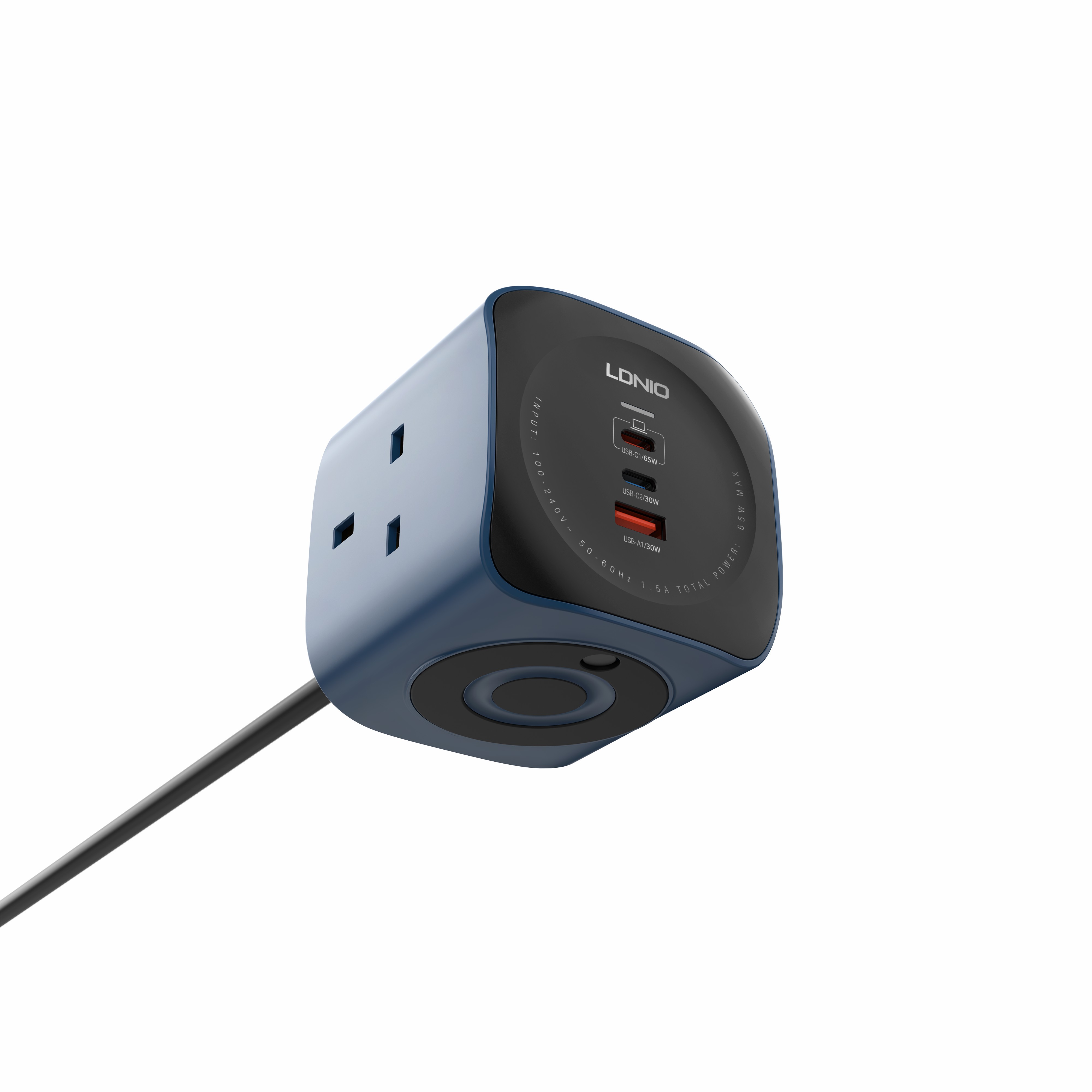LDNIO SK3370 2500W 6 in 1 Power Socket Cube 3-Way Power Strip Switch Travel 3 Outlet Socket