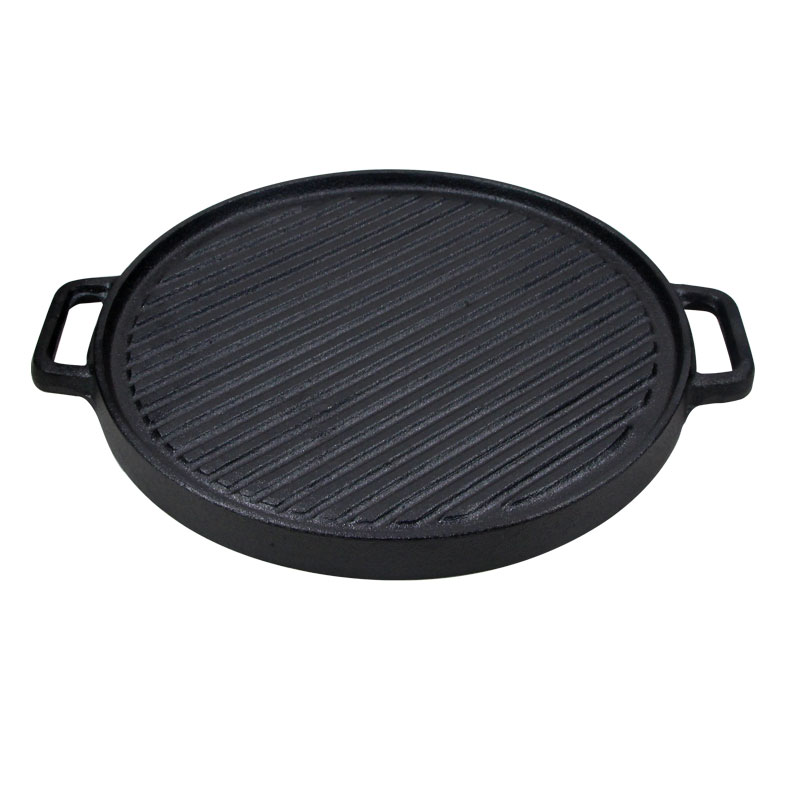 Round 30cm Cast Iron Grill Pan/Griddle Pan/Steak Grill Pan