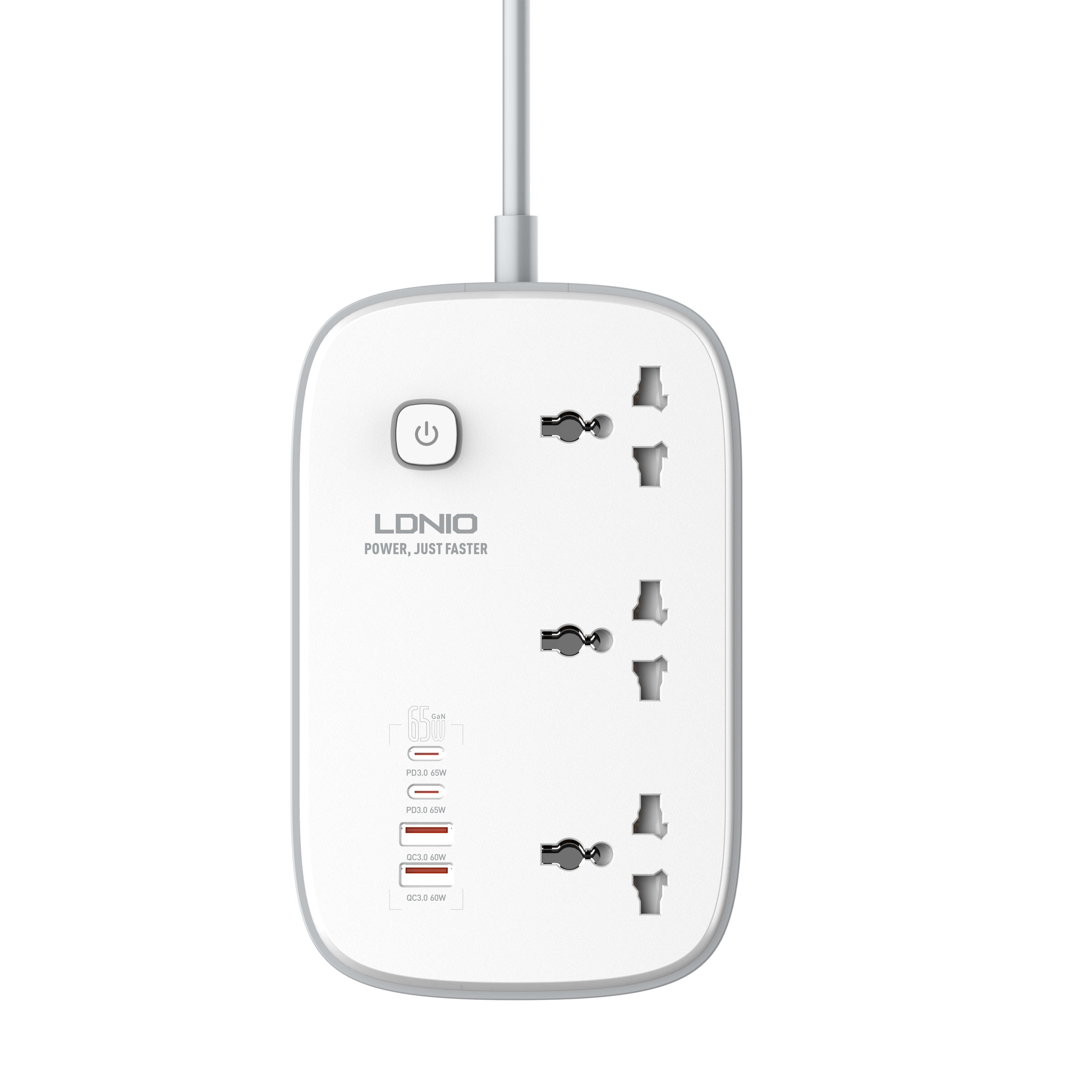 LDNIO SC3416 65W Gan Power Outlet Travel Adapters Extension Cord Socket Surge Protector Power Strip