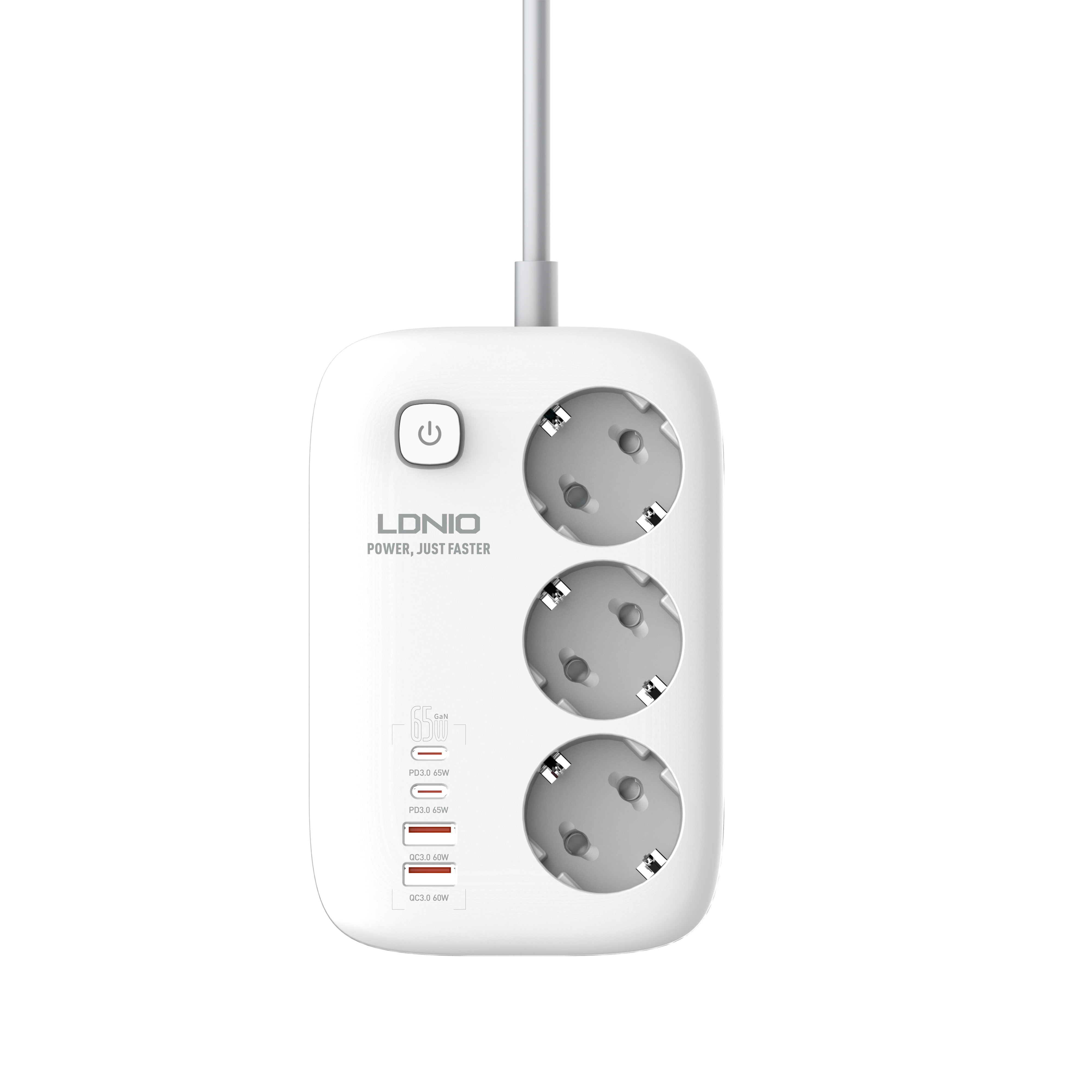 LDNIO SE3436 65W Gan Power Outlet Travel Adapters Extension Cord Socket Surge Protector Power Strip