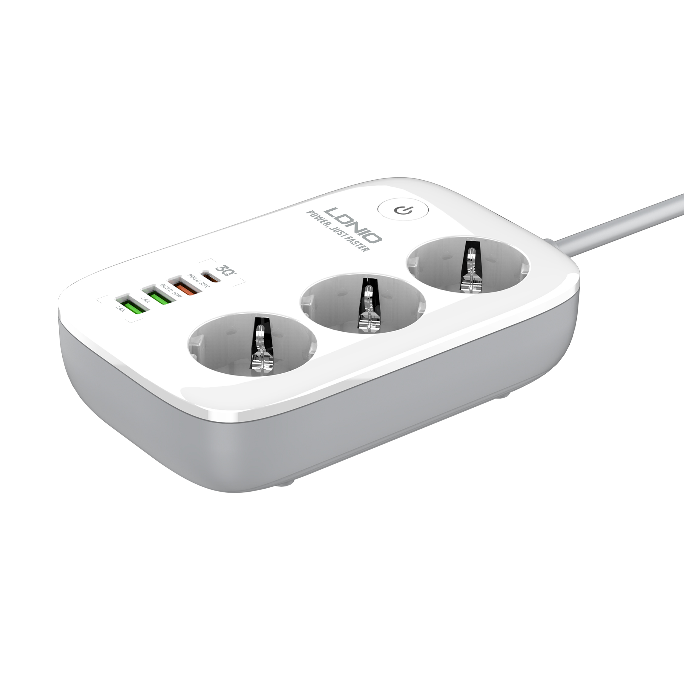 LDNIO SEW3452 65W Gan Power Outlet Travel Adapters Extension Cord Socket Surge Protector Power Strip
