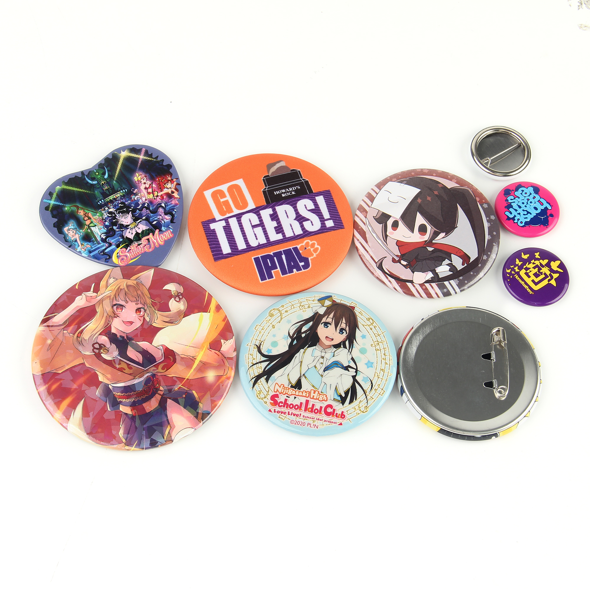 Tin Badge Factory Custom UV Printing Logo Button Badges