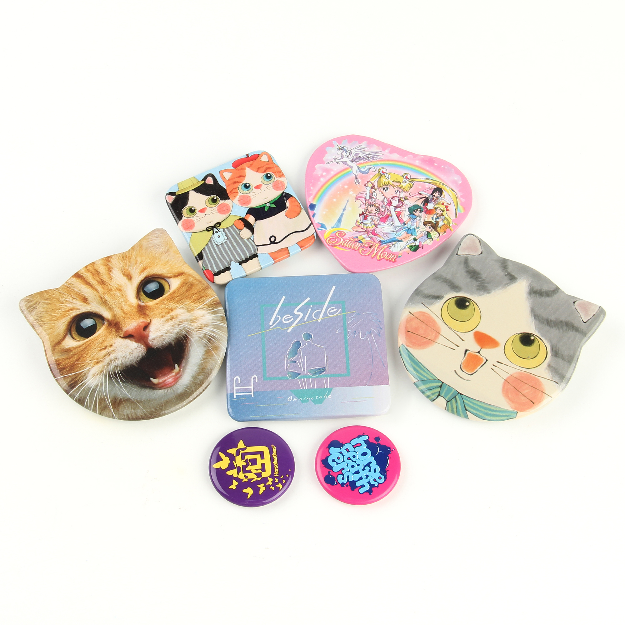 Low MOQ Button Pins Cartoon Button Badge UV Printing Logo