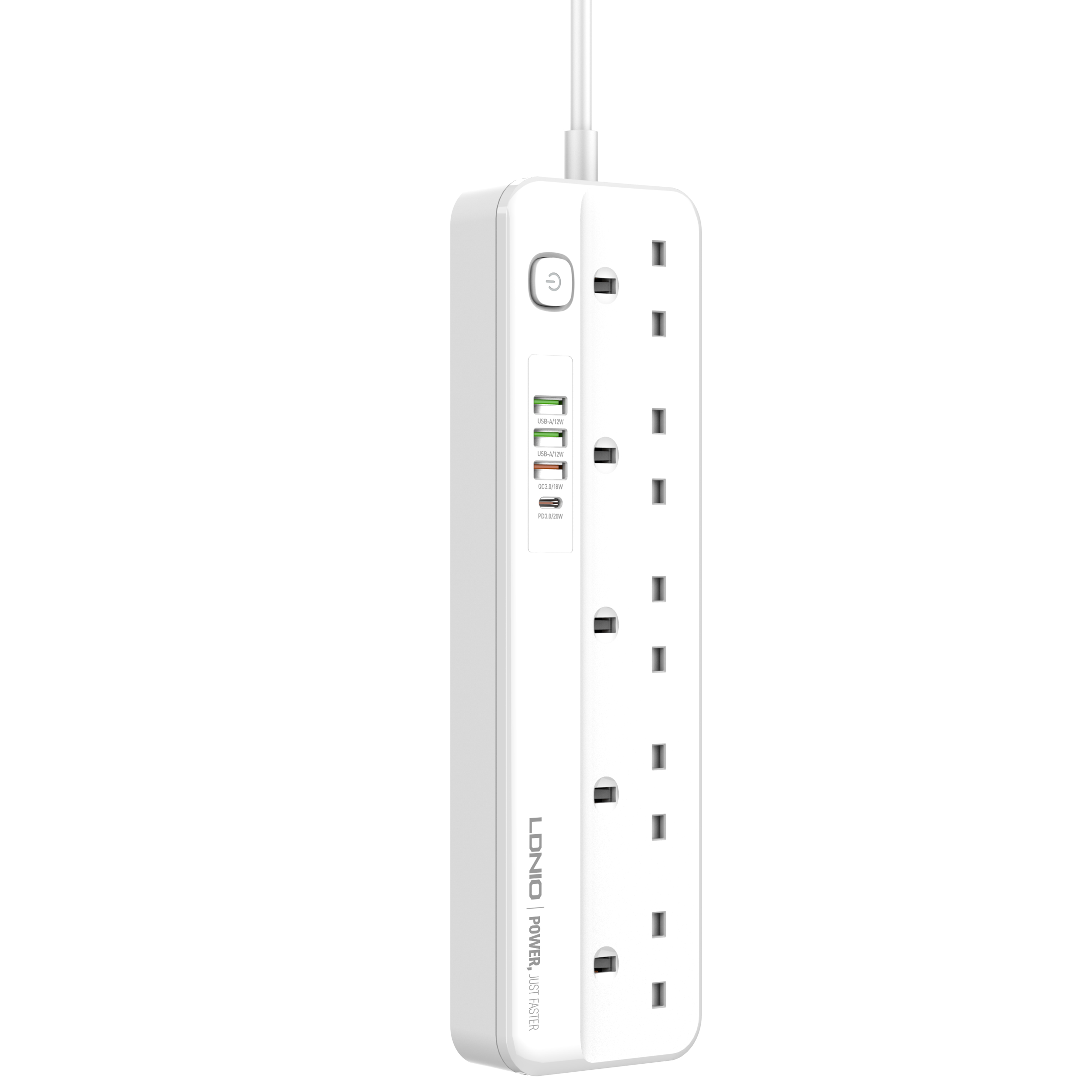LDNIO SK5493 20W PD QC3.0 Fast Charging Power Strip 2500W High-Power Electrical Outlet