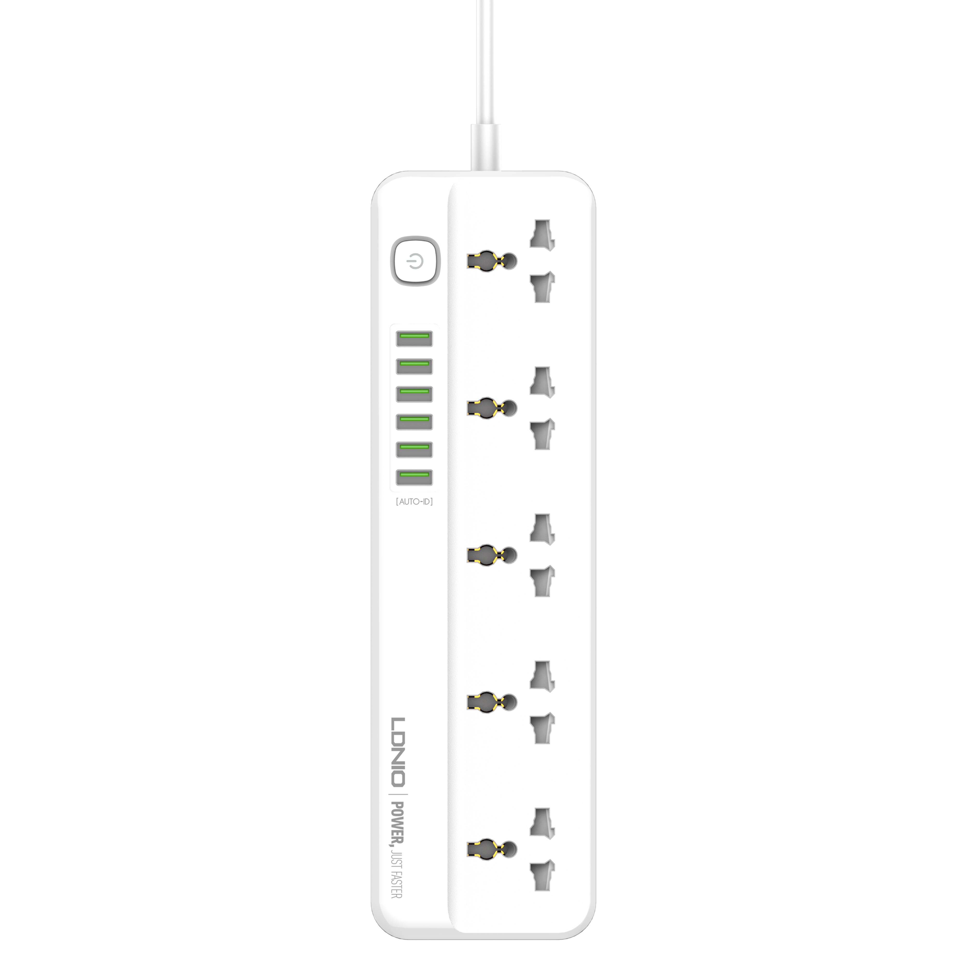 LDNIO Multi-Function Power Strip 5 Power Sockets +6 AUTO-ID Perfect Home/Office Charging Station