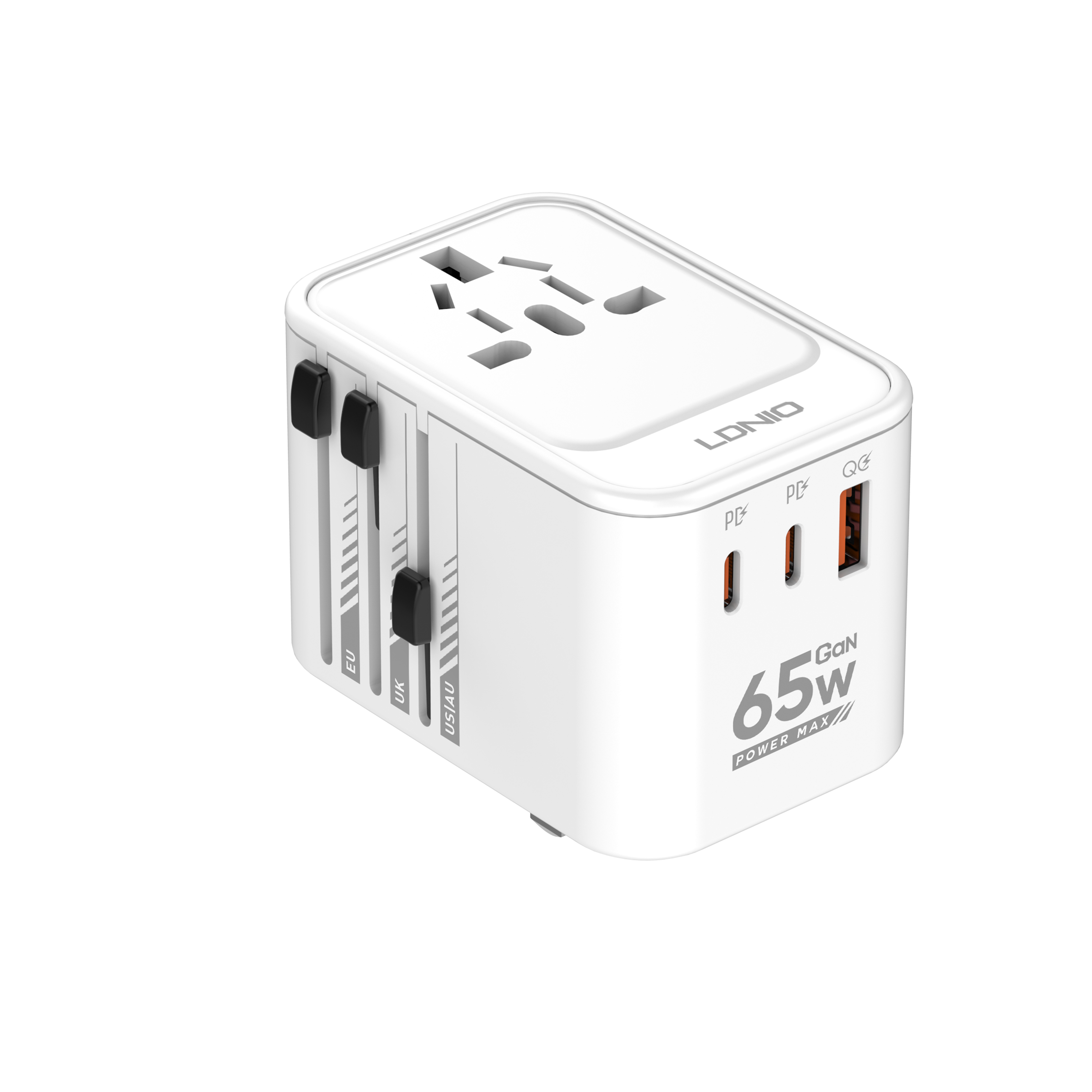 LDNIO Z6 Travel PD65W QC3.0 Multifunctional Conversion Fast Charging Plug Universal Travel Adapter