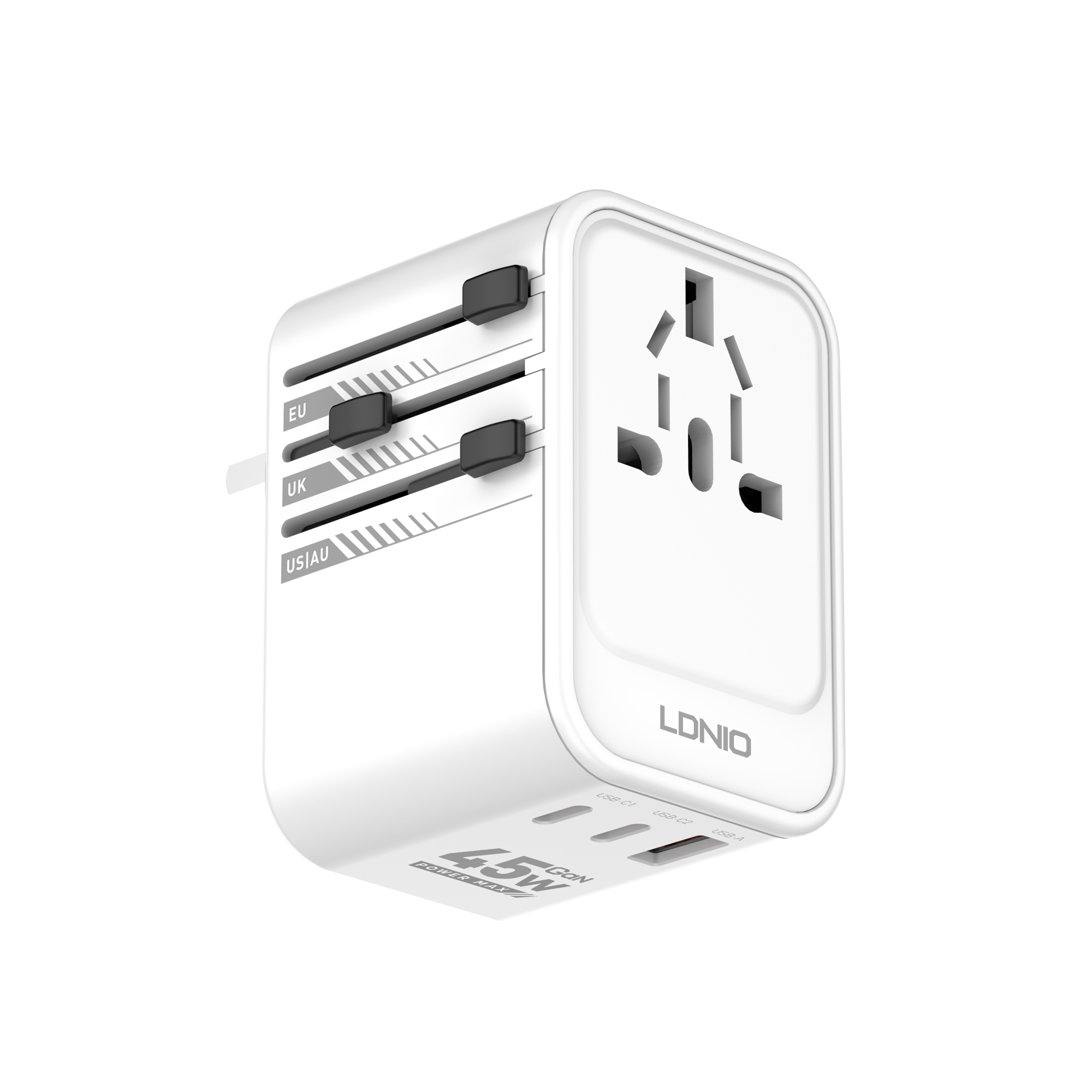 LDNIO Z8 Travel PD45W QC3.0 Multifunctional Conversion Fast Charging Plug Universal Travel Adapter