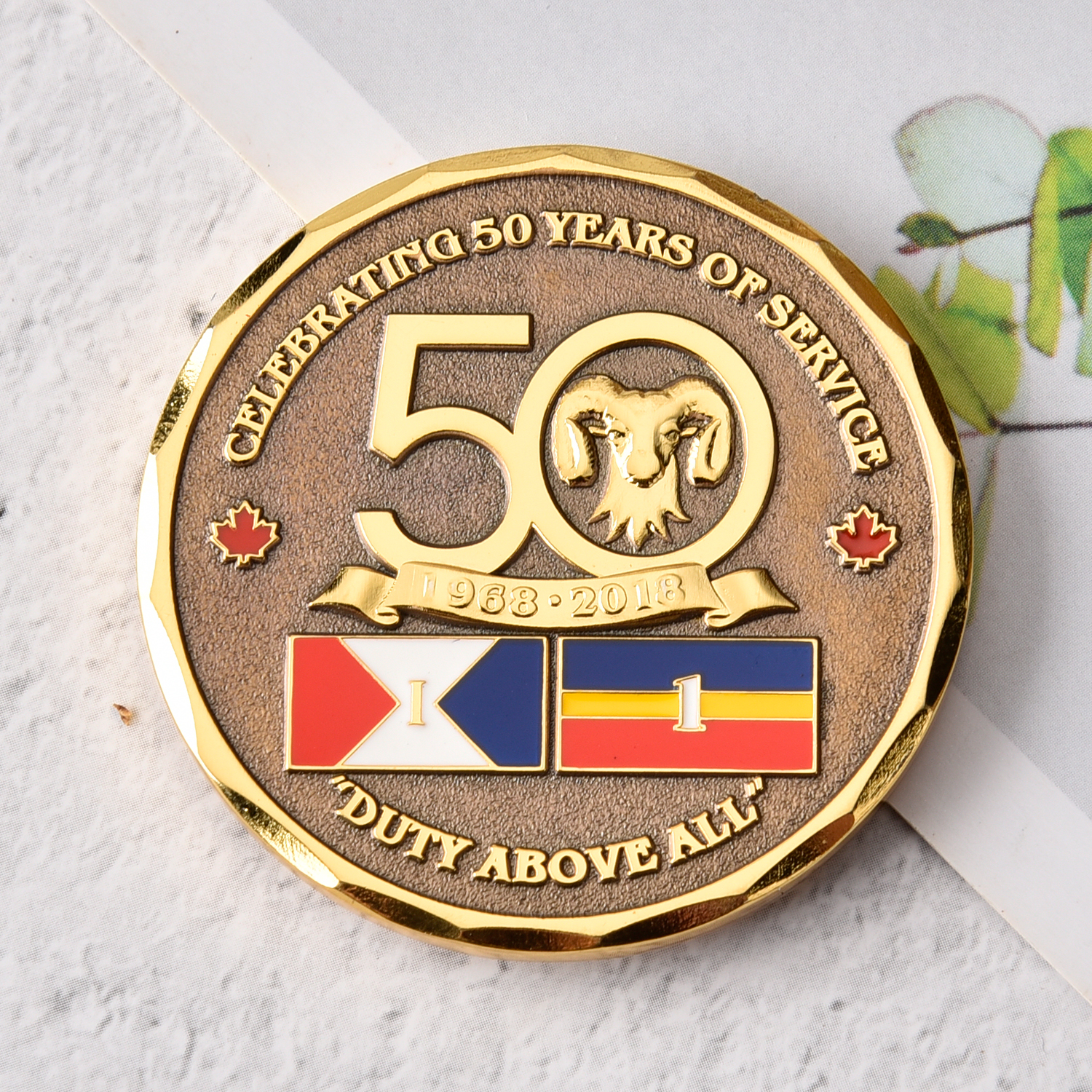 42 Years Factory Challenge Coin Custom 3D Hard Enamel Commemorative Coin