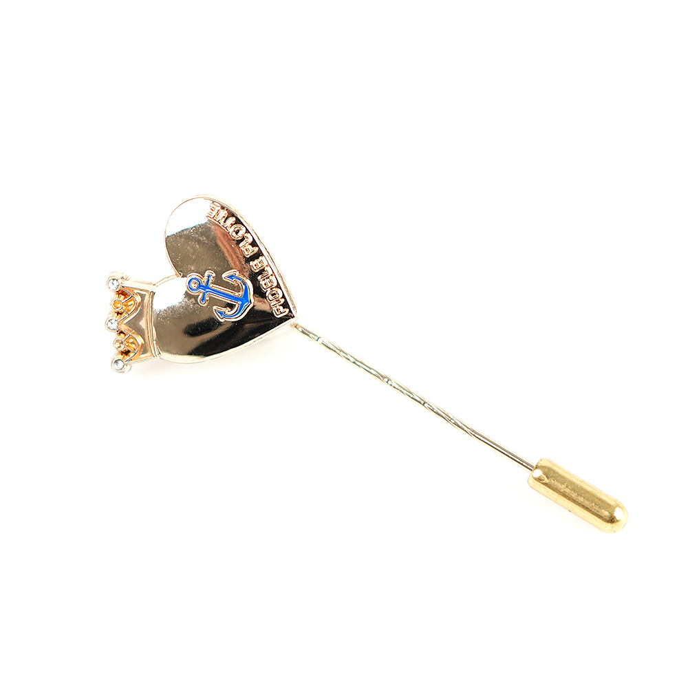 High Quality Custom Metal Enamel Brooch Long Needle Lapel Pin