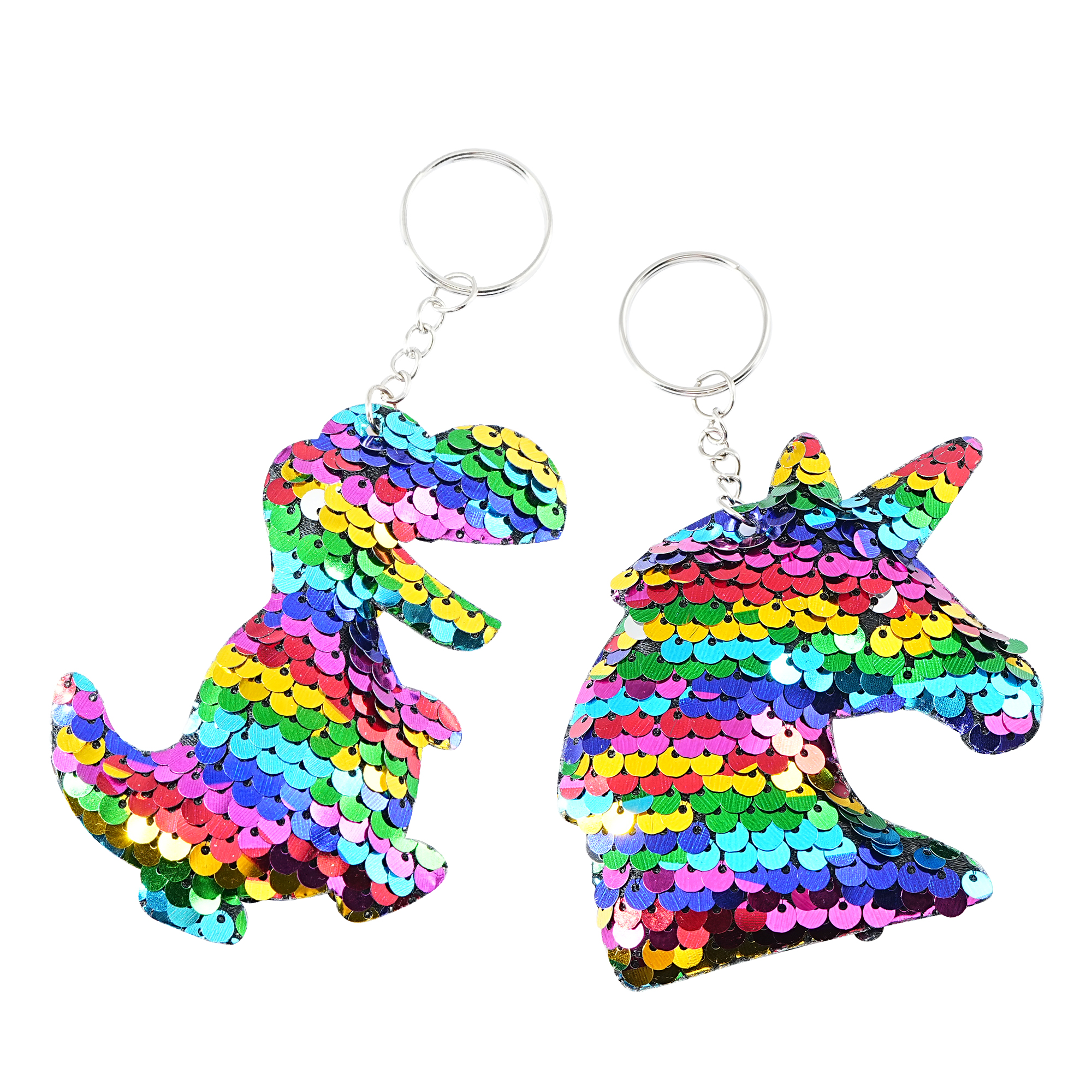 Custom Design Cartoon Shape 3D Shiny Sequin Keychains