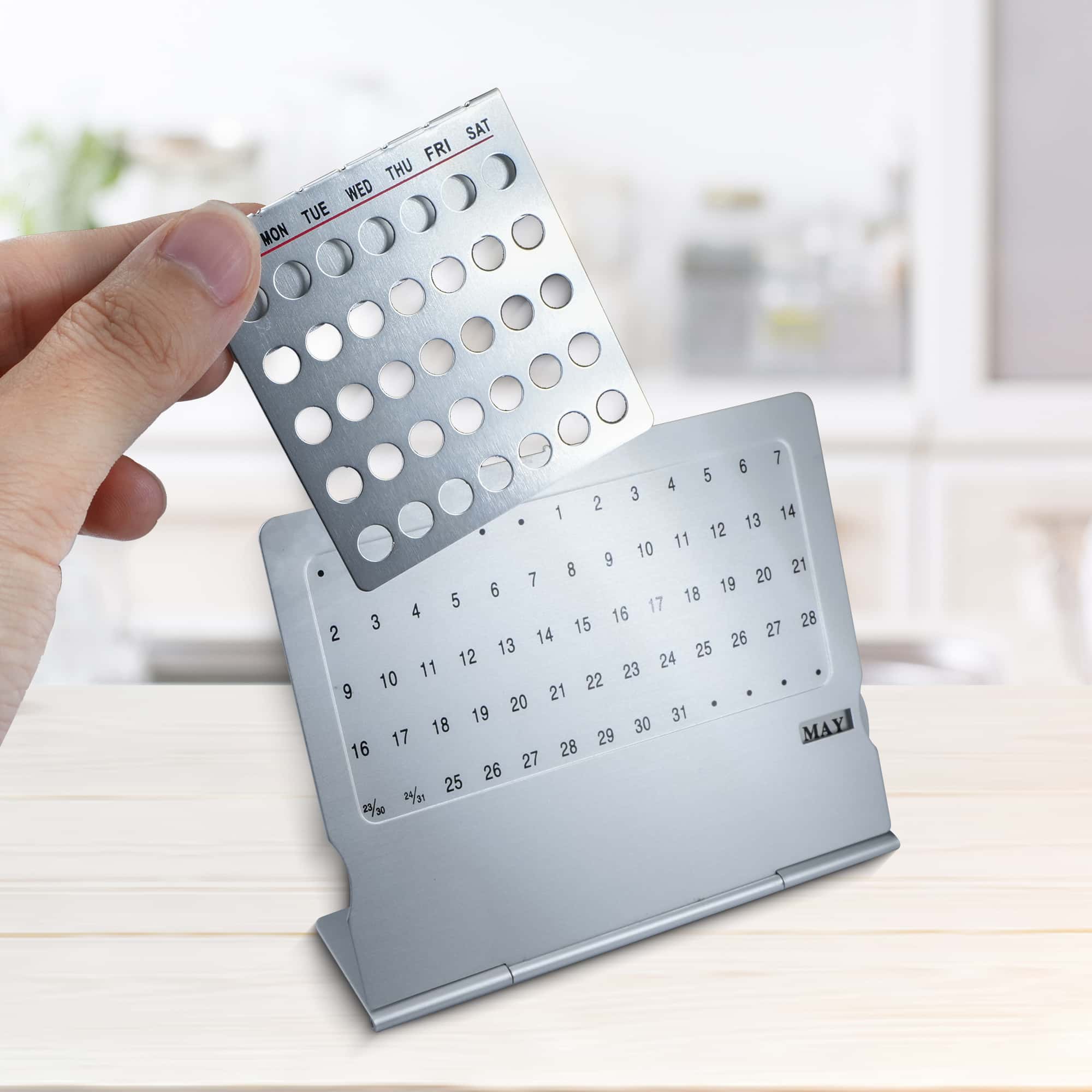 Cheap Desktop Aluminum Alloy Perpetual Calendar Stands