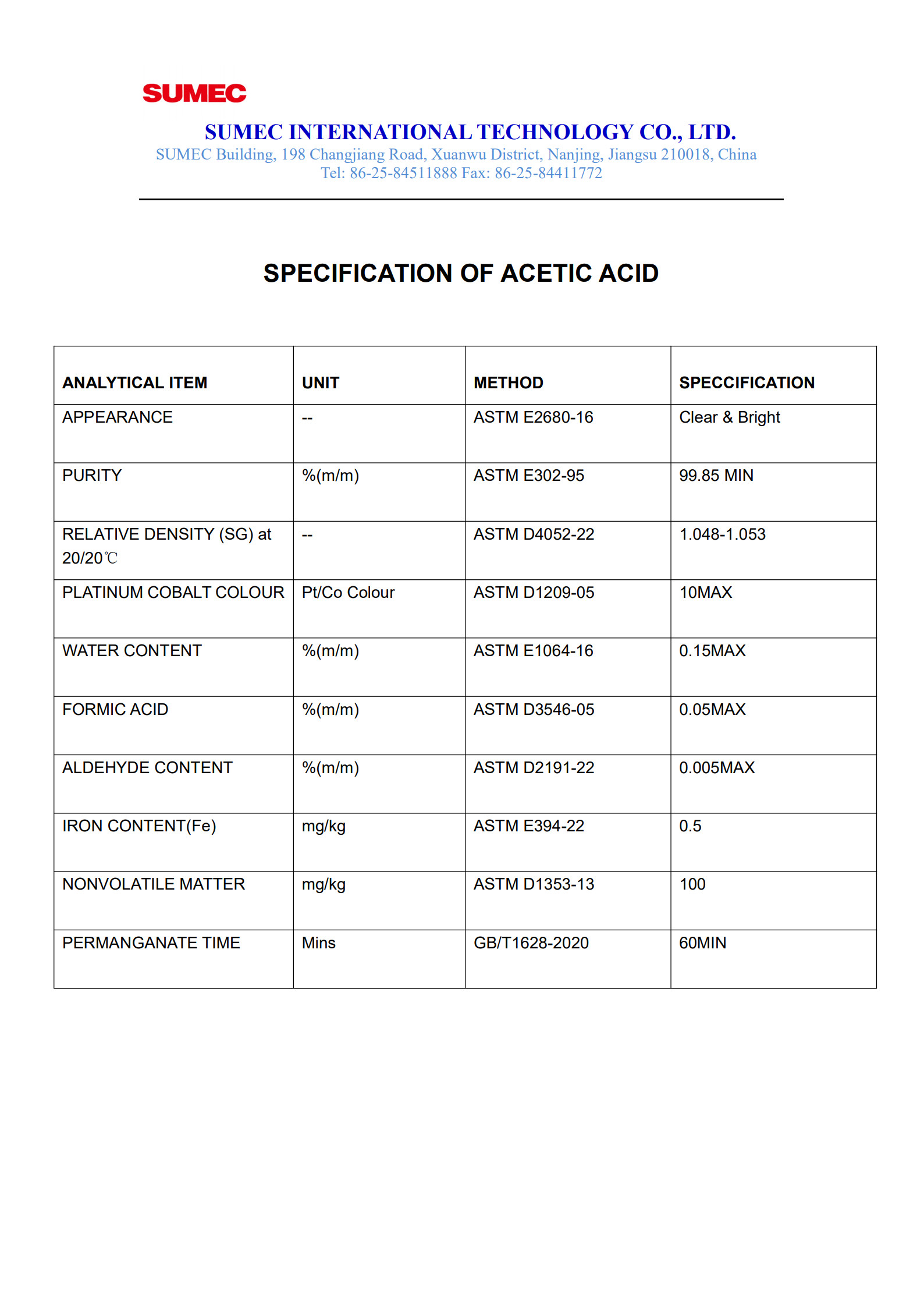 Acetic Acid