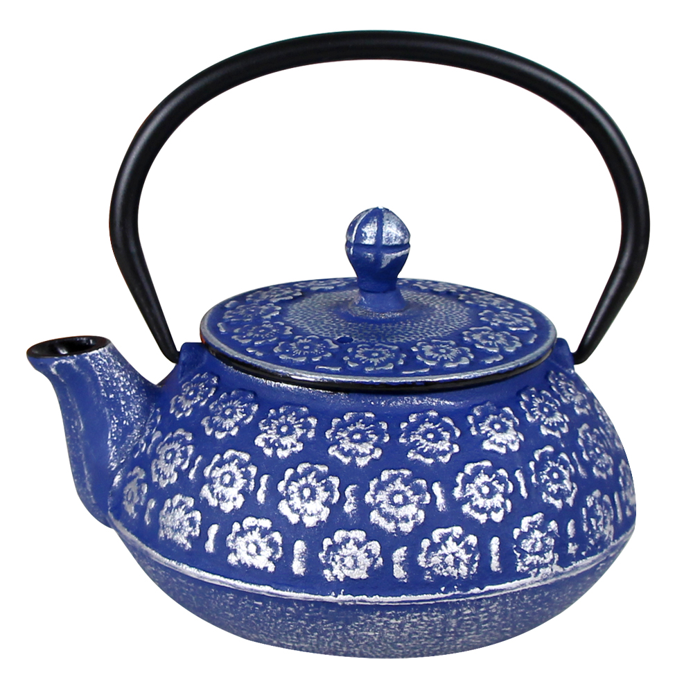 0.6L Cherry Blossoms European and American Colored Cast Iron Teapot, Water Soaking Teapot