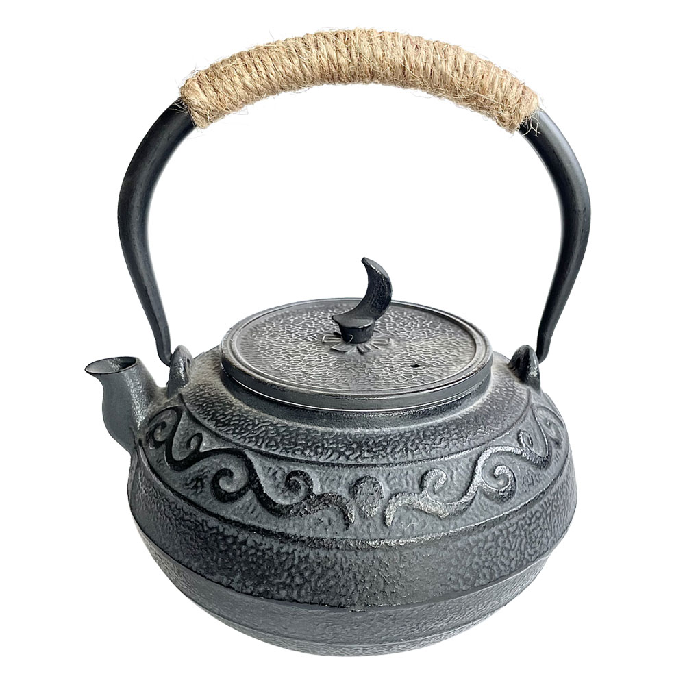 Classic Tea Kettle 1400ml Round Bead Point Cast Iron Enamel Teapot with Stainless Steel Filter