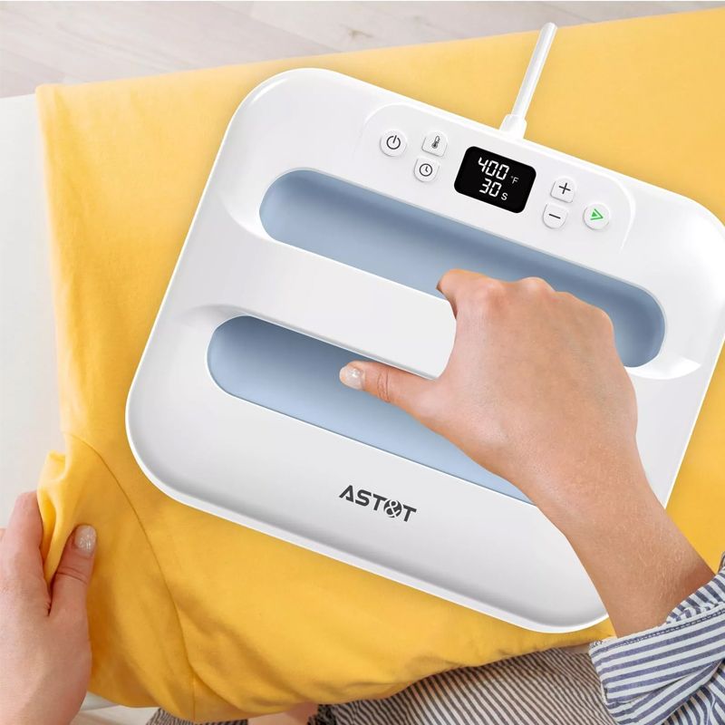 Heat Press Machine 12" x 10" Portable & Easy Heat Press for T-Shirts, Pillows, Tote Bags