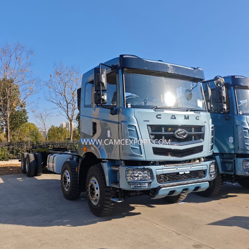H7 Blue-gray Right-hand Drive 8x4 Flat-top Diesel Dump Truck Chassis